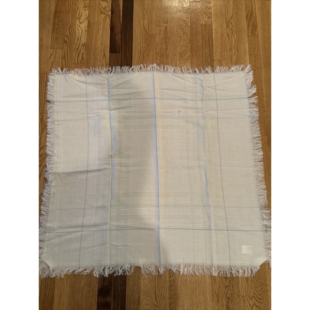 White Pastel Stripe Lovey Fringe Japan Vintage Baby Kisses‎ Security Blanket